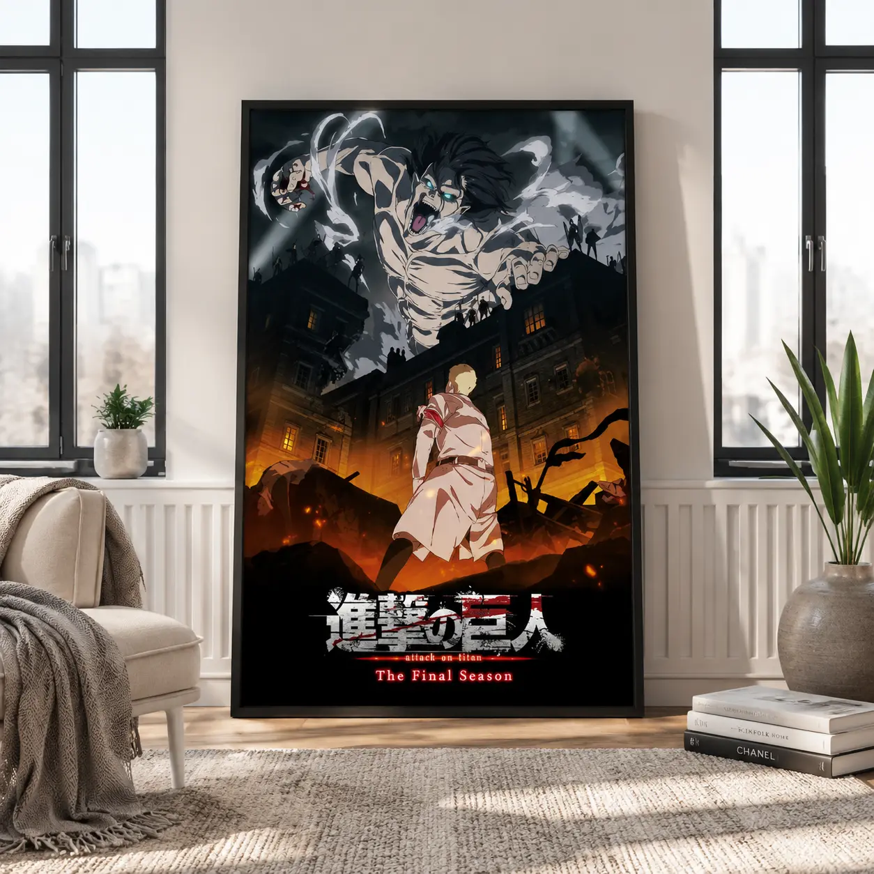 Dark Titan Anime Canvas Poster - Eco-Friendly, Customizable, Decorative, Durable, Fade-Resistant Dystopian War Wall Art for Bedroom & Gaming Room Decor