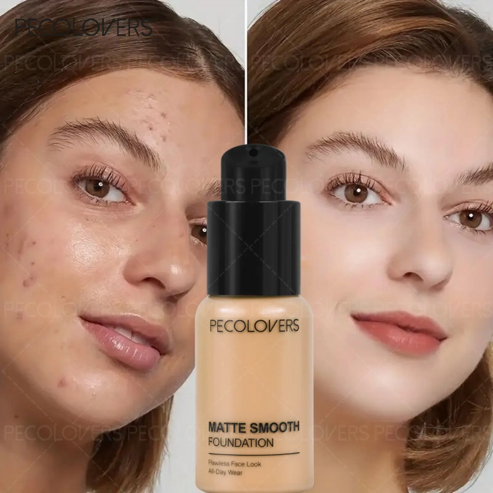 1PC Flawless Liquid Foundation, Matte Longwear Foundation - Concealer Foundation Hybrid, Base Foundation, Full Coverage, Natural Matte Finish, Waterproof, Long-Lasting Concealer for Blemishes - All Skin Types and Tones