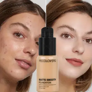 1PC Pro Flawless Liquid Foundation - Full Coverage, Natural Matte Finish, Waterproof, Long-Lasting Concealer for Dark Circles, Acne, Blemishes, and Imperfections - Suitable for All Skin Types and Tones Cosmetic Product
