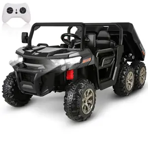 Hikole 24V Ride On Dump Truck with Electric Dump Bed, 4WD 6X6 2 Seater Ride On Truck Car with Remote Control, Shovel, Music Player,Electric Ride On UTV for Kids Boys Girls 3-8