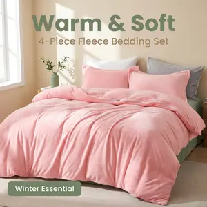 [Memorial Day Sale]NTBAY 3-Piece Ultra Soft Velvet Duvet Cover Set - Fluffy Breathable Cozy Comforter Cover with Zipper & Corner Ties, Skin-Friendly Bedding (1 Duvet Cover + 2 Pillow Shams), King/Queen/Twin