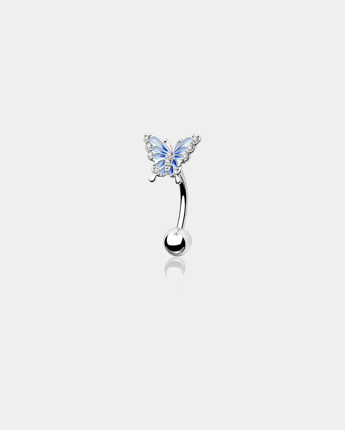 Blue Butterfly Rook Piercing Earring in 316L Stainless Steel - Hypoallergenic & Corrosion-Proof Everyday Body Jewelry