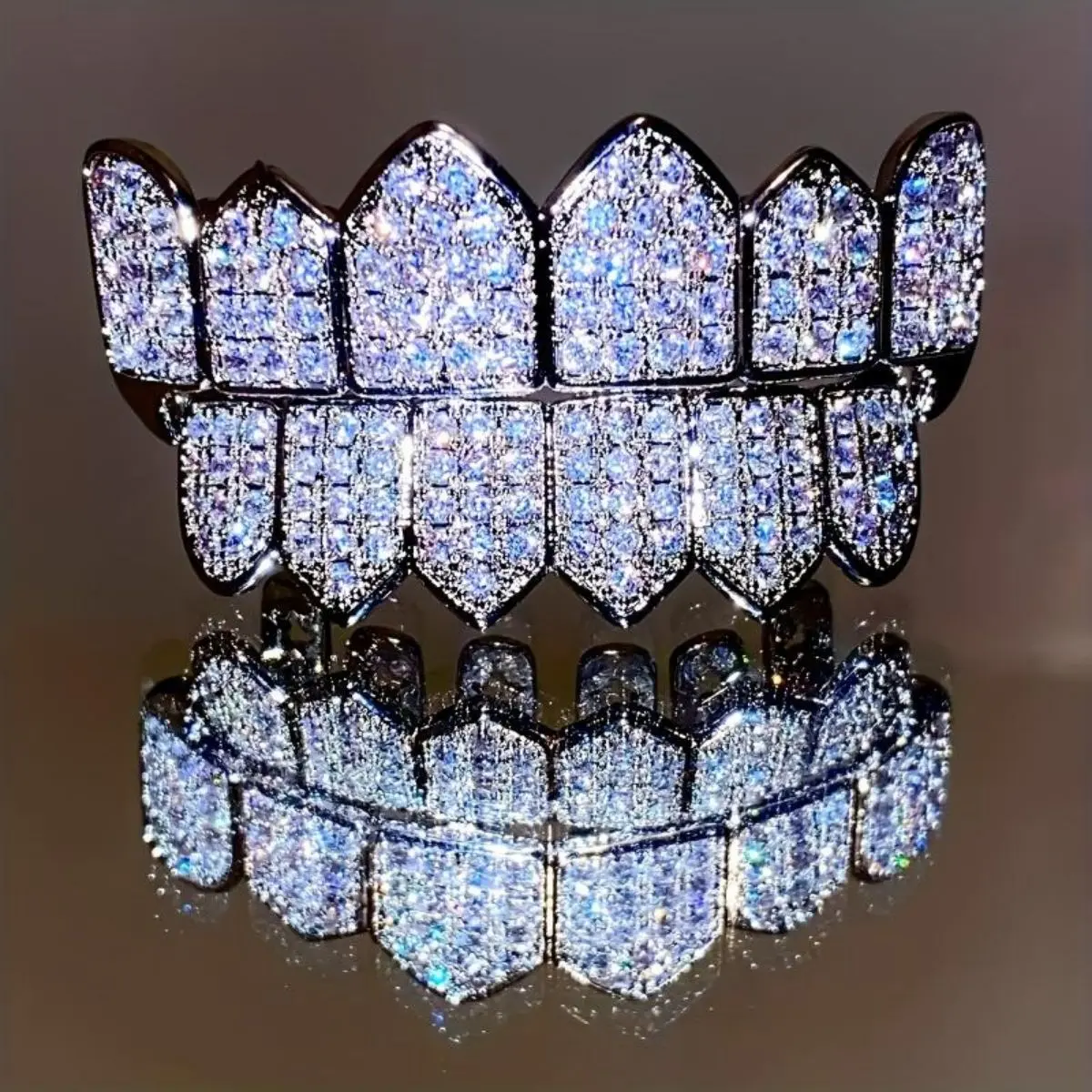 Fathedaygifts  [Gold Vampire Grillz Set] Ultimate Icy Flex for Hip-Hop Kings