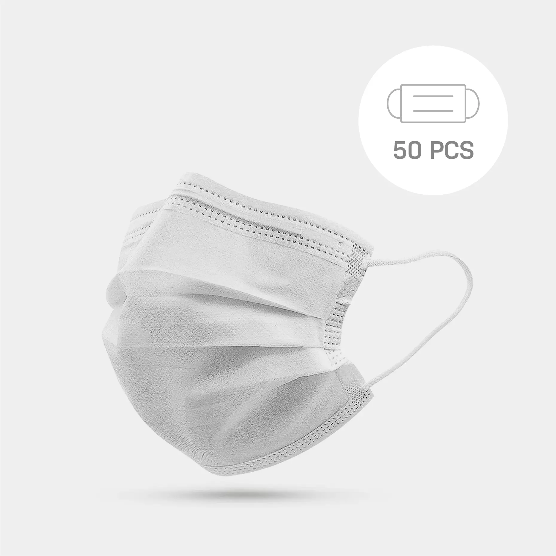 White Disposable Surgical Masks 3-Ply 50-Pack