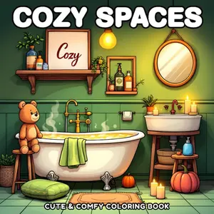 Cozy Spaces Coloring Book: Cute & Comfy for Adults and Teens, Find Calm and Color 50 Cozy Retreats for Relaxation and Creativity - Paperback