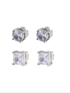 4pcs Magnetic Plated Set for Men and Women, Comfortable to Wear All Day, Perfect Jewelry Gifts for Birthdays and Holidays, Magnetic Stud Earrings