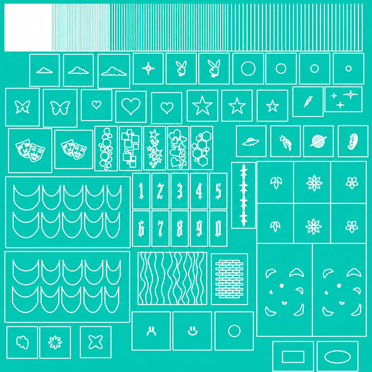 63-Piece Nail Airbrush Stencil Bundle