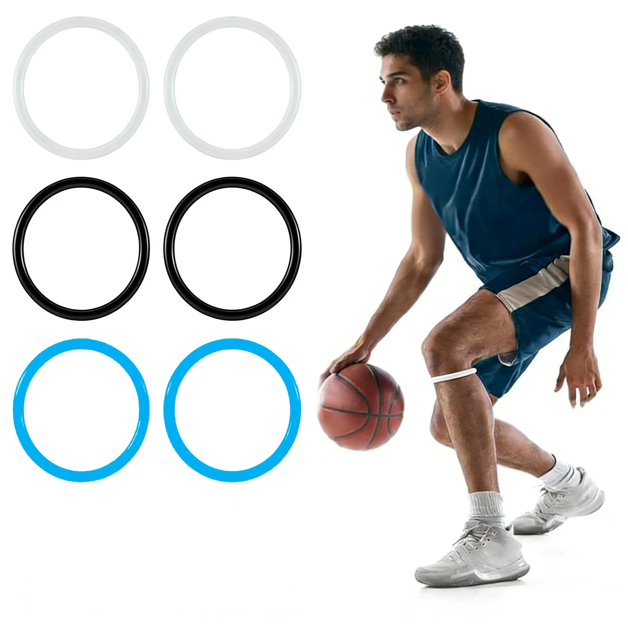 Silicone Patella Brace with Built-in Rear Support Pole, Silicone Patella Knee Band, Flexible Conforming Knee Support & Shock Protection, Adjustable Secure Strap for Hiking, Soccer, Squats, Weightlifting, Multi-Sports Protective Knee Gear for Men & Women