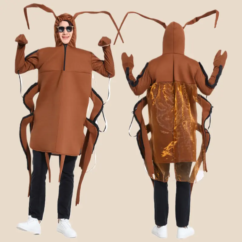 Halloween Cosplay Funny Performance Costume for Adults and Children Party Parent-Child Outfit Cockroach One-Piece Costume Poop Worm Suit