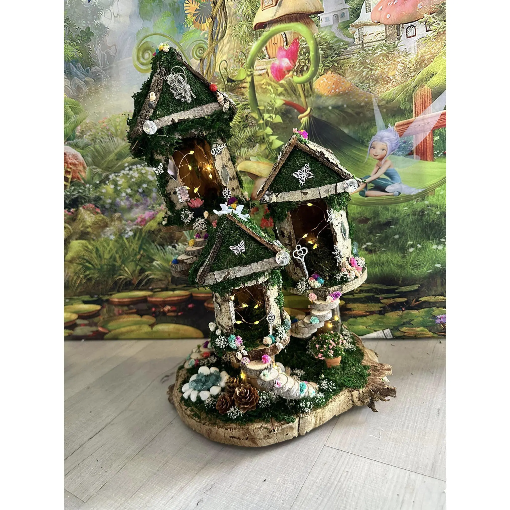 Handmade Fairy House With Fairy Lights Large Fairy Garden Fairy Houses For Sale