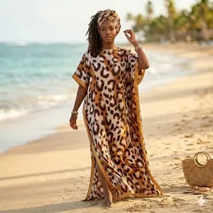 Women's Floral Print Moomoo & Scarf Set - Boho CasualShawl Dress for Beach Vacation and Holiday Enjoyment,Ladies Clothes for All Seasons 09