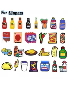 27 Piece Vibrant Food Shoe Decorations, Durable PVC Sandal Buckles, Fun Shoe Accessories, Perfect Gift Set for Food Lovers, Party and Holiday Gifts