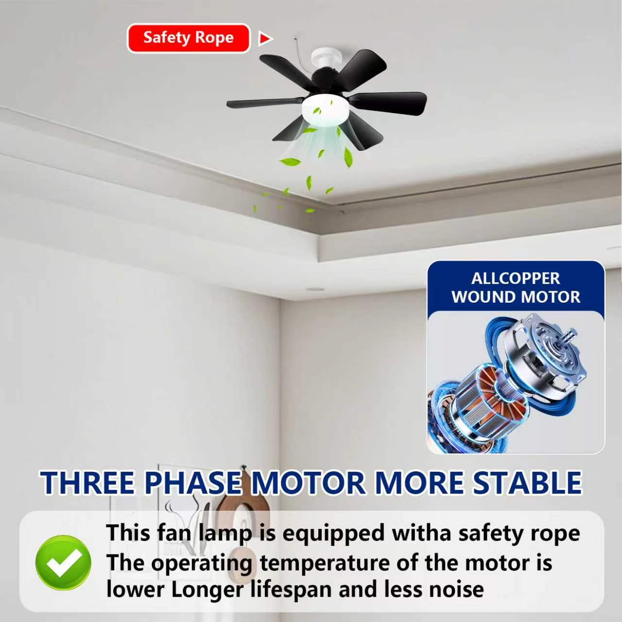 3-in-1 Socket Fan Light with Remote - Easy Install Ceiling Fan with Dimmable LED for Bedroom, Kitchen & Garage | No Wiring Needed