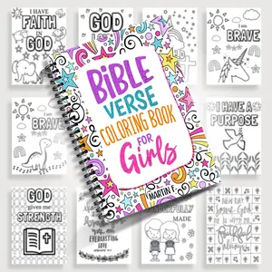 1pc 5.5x8.3 Inch Spiral-Bound Bible Coloring Book Inspiring Scripture + Rich Floral Pattern Art Craft for Adults Perfect Relaxation Choice for Men & Women To Unwind in Leisure Time