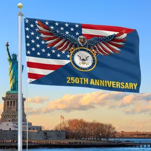 U.S. Navy 250th Anniversary Flag, American Eagle Navy Flag, Military Veteran Gift, Patriotic Outdoor Banner