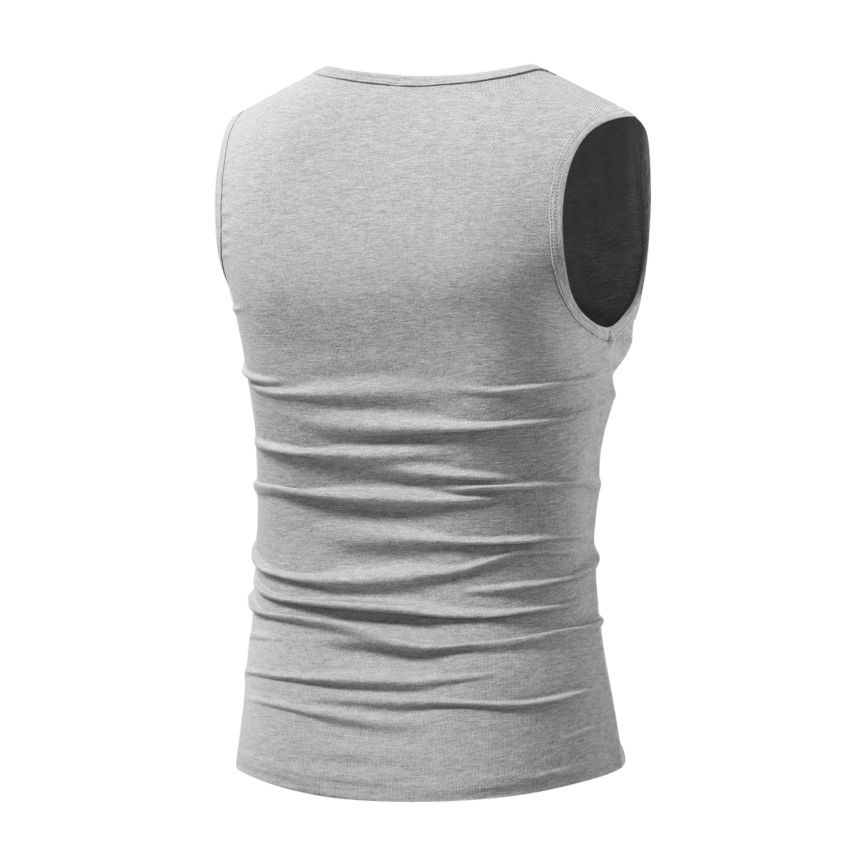 Men’s summer sleeveless sports tank top with cotton blend, high elasticity, moisture-wicking and breathable, wrinkle-resistant and comfortable