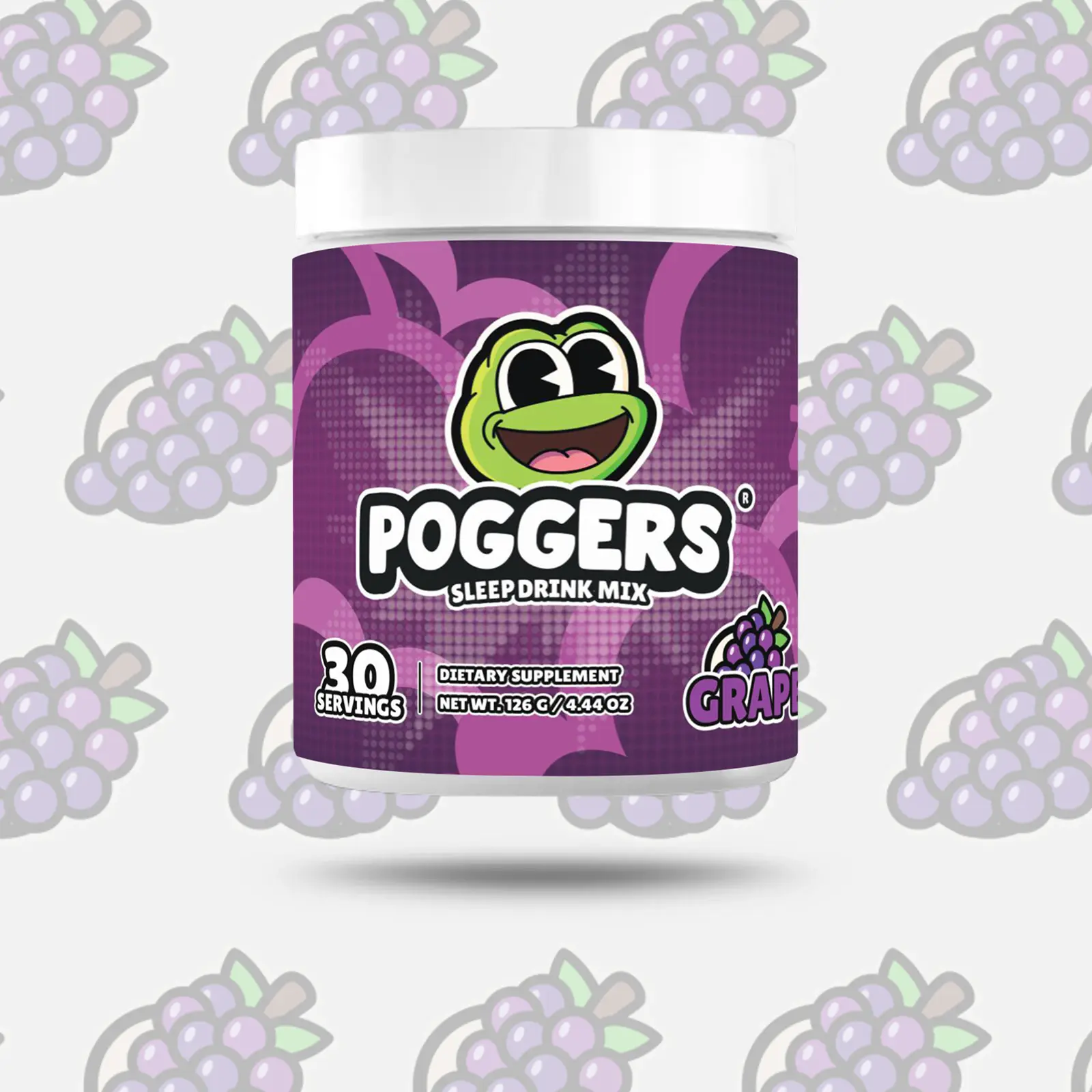 POGGERS® Grape Sleep Drink Mix - 30 Servings with 5 mg Melatonin, Natural Ingredients, No Artificial Colors, Dietary Supplement for Deeper Sleep