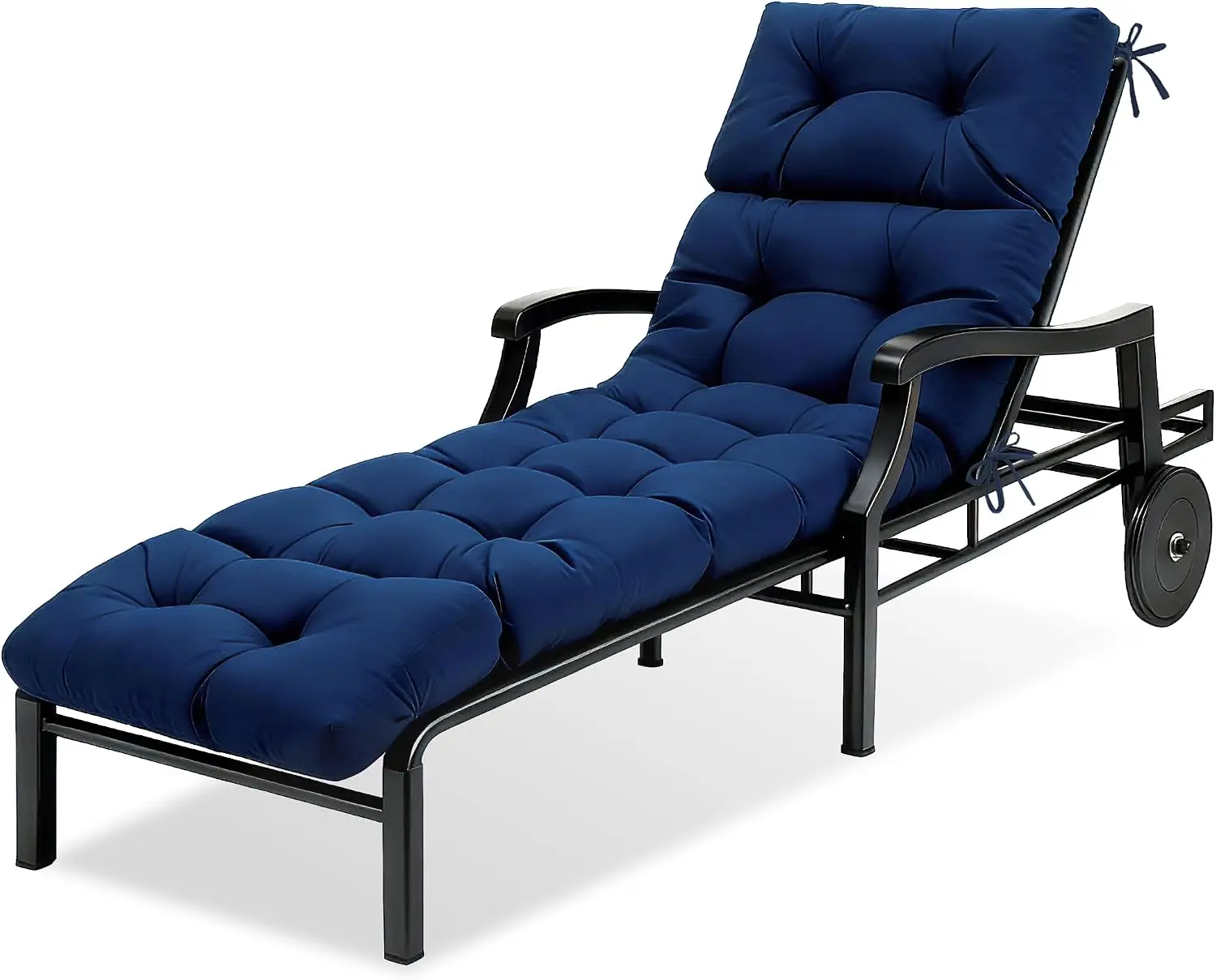 Chaise Lounge Cushion Outdoor, Patio Furniture Chair Pad, Waterproof| Non-slip, waterproof cover, straps, PP cotton, no-fading, long thick cushion for outdoor pool lounge chair, bench, 74x22x4.5