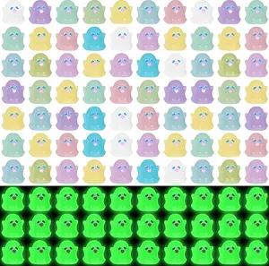 Luminous Mini  Ghost Cute Miniature Ghost Figurines Glow in The Dark  Figures Small Monster Garden Decor  Miniature Statue for Outdoor House Landscape Party(96 Pcs)