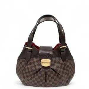 Pre-owned Louis Vuitton Leather Shoulder Bags Sistina Shoulder Bag GM Damier Ebene Brown (dh1028m6)