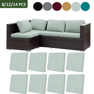4/8/12/14 Piece Set High Elasticity Outdoor Sofa Cushion Covers, Soft Washable, All-Seasons, Fashionable and Durable