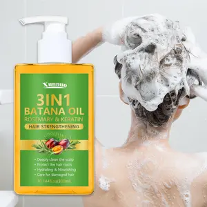 300ML Batana Oil Volume Shampoo with Rosemary Extract, Hydrating Volumizing Shampoo, Nourishing Hair Care Formula, Deep Conditioning for Smooth Hair, Large Capacity Bottle, Haircare, Thickening Shampoo