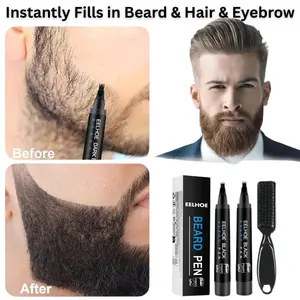 Beard And Hairline Filler Pen Set For Men Two Pens Same Color Waterproof Long Wear Natural Finish For Beard Eyebrow And Hairline Daily Use