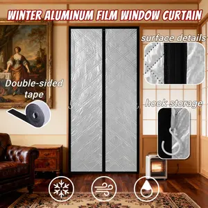 Winter Warm Home Door Screen, Full Magnetic Seal Aluminum Foil Oxford Cloth Thickened, Insulation Thermal Magnetic Mesh Door