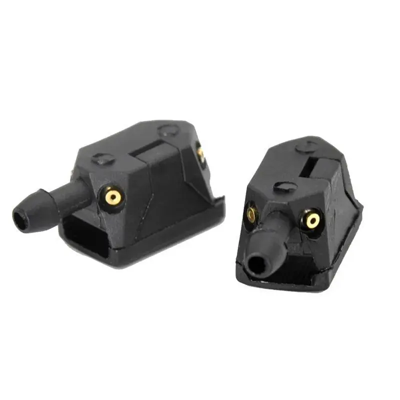 2-Pack Adjustable 4-Way Windshield Wiper Washer Nozzles for Compatible 8 mm and 9 mm Arms, Replacement Spray Accessories for Matching Vehicle Wiper Setups and Windshield Cleaning Systems