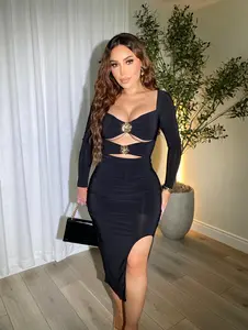 Dahlia Black Midi Dress