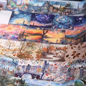 Landscape Pattern Washi Tape, 1 Count Colorful Self Adhesive Decorative Tape, Diy Decorative Tape for Scrapbooking, Journaling, Gift Wrapping, Scrapbook Materials