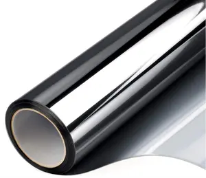 FILMGOO One Way Privacy Window Film Mirror Window Tint for Home Daytime Privacy Heat Control Anti UV Static Cling Covers (Black Silver,17.5 Inch X 94.48 Inch)