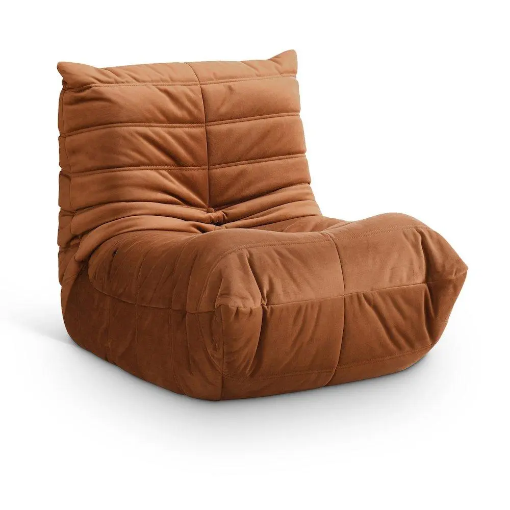 Relax Cognac Velvet Upholstered Chair