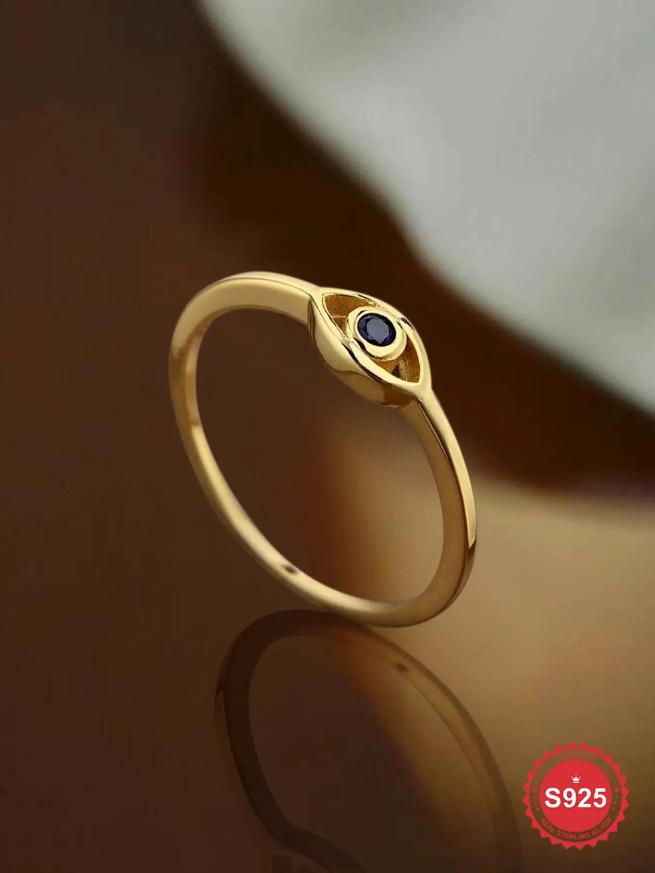 925 Sterling Silver Vintage Eye Design Ring, Fashion Artificial Zircon Decor Ring, Beautiful Rings, Vintage Inspired Ring for Party, Daily Decor, Trendy All-match & Exquisite Jewelry for Gift, Vintage Rings
