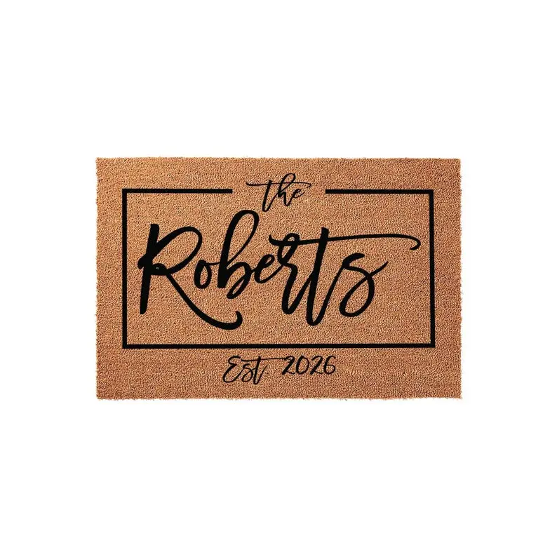 Personalized Last Name Doormat, Custom Family Welcome Mat, Housewarming Gift, Wedding Present, Established Door Mat, New Home Decor
