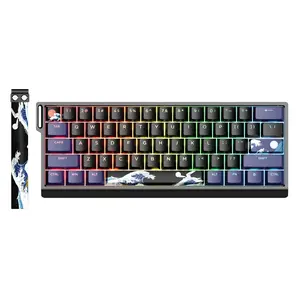 XVX H61 Kanagawa CNC Aluminum 61% Mechanical Keyboard Wired only Hot Swap Switchs Full RGB With PBT Keycaps XVX H61 Kanagawa CNC Aluminum 61% Mechanical Keyboard Wired only Hot Swap Switchs Full RGB With PBT Keycaps