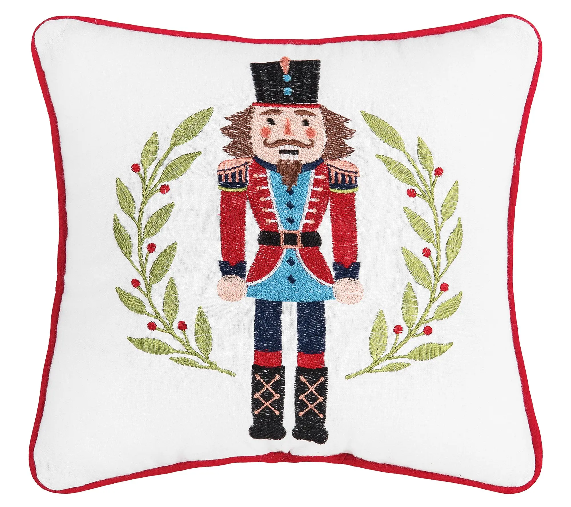 C&F Home Nutcracker Wreath Embroidered Throw Pi llow