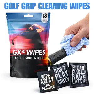 GX4 Microscrub Golf Grip Restore Wipes – 18 Individually Wrapped Dual Texture Microscrub Wipes for Golf Grips. Restores Tack, Removes Sweat & Oils – No Mess, Better Swing Control and Contact