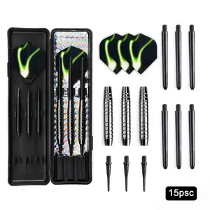 18G Imitation Tungsten Steel Dart Set (15pcs/set), Plastic Head Soft Dart Set, Special Dart Box for Indoor Practice Training Recreation Game