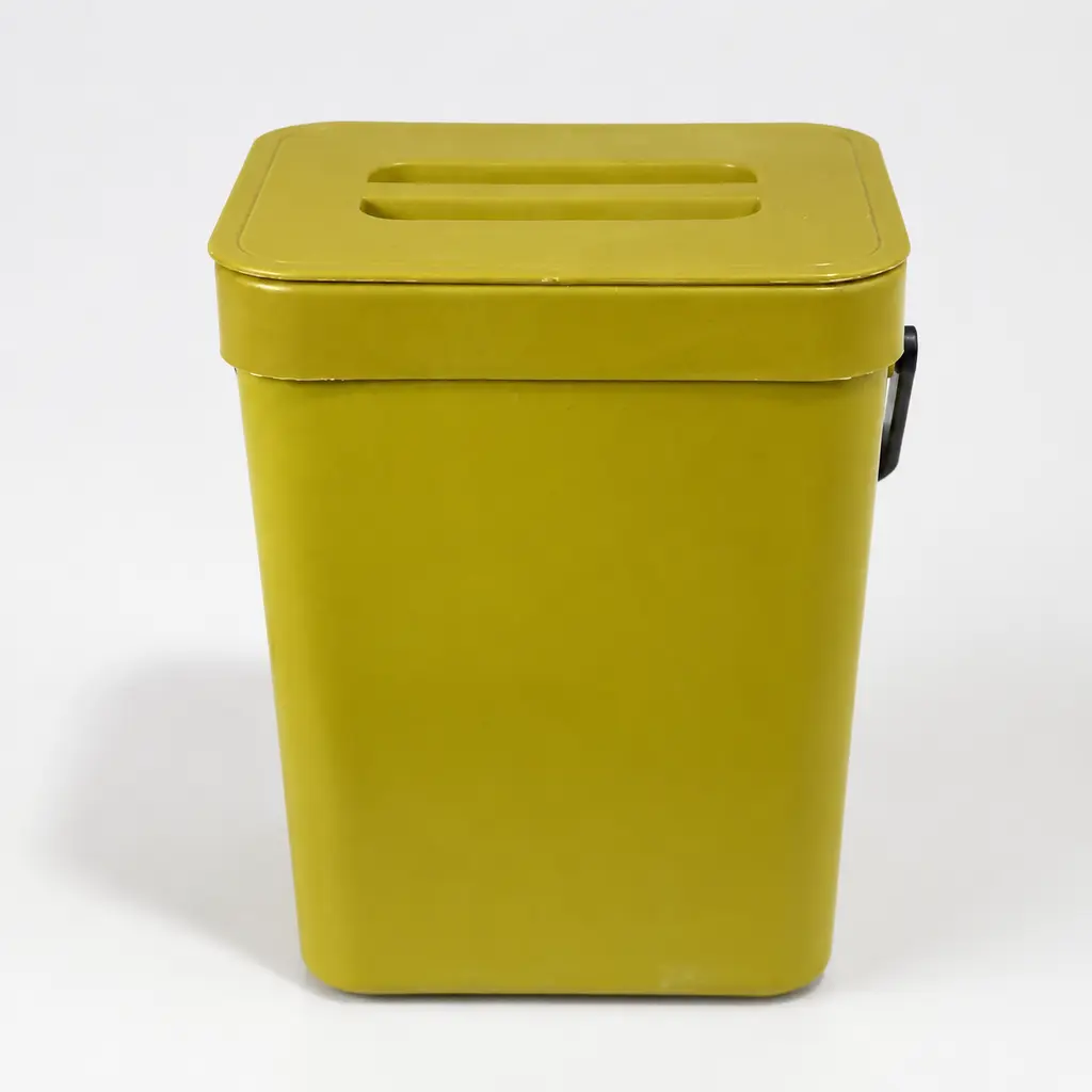 Lemon Yellow Punch-free Wall & Cabinet Hanging Mini Trash Bin with Detachable Lid & Carry Handle, Aesthetic Lidded Odor-resistant Small Garbage Can for Bedroom Bathroom Kitchen Dorm Desk, Compact Multi-scene Household Waste Bucket