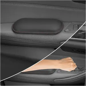 2PCS Car Door Armrest Pads Soft Leather+Memory Foam Car Knee Pads for Arm Support & Protect Elbow and Knee Universal Interior Car Accessories for Most Vehicles (Black)