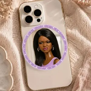 Annoyed Doll Magnetic Phone Grip, Funny Reaction Face MagSafe Phone Holder, Meme Phone Accessory