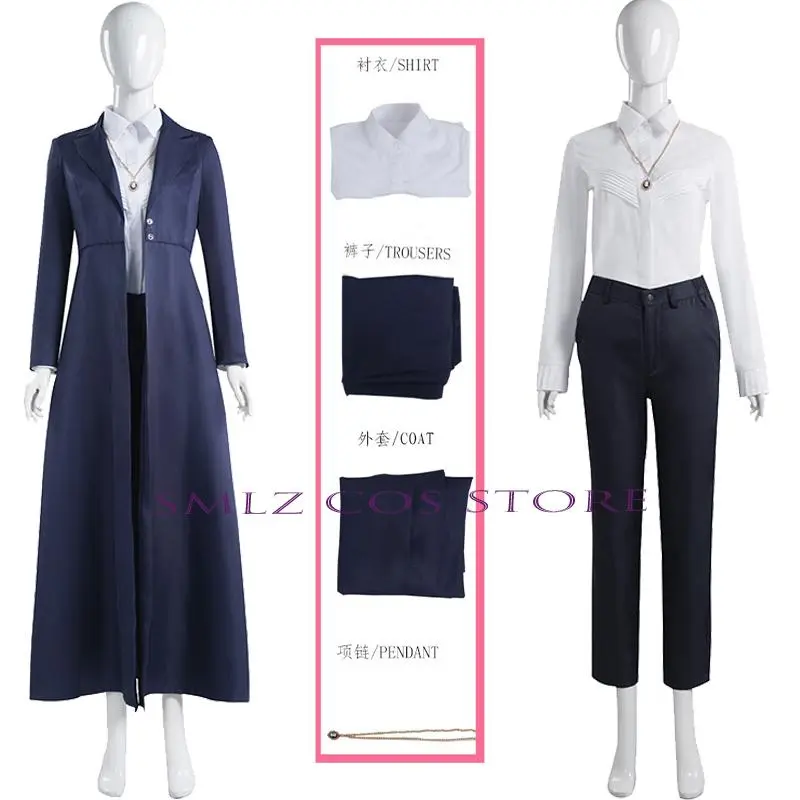 Agatha Cosplay Costume Anime Superhero Costume Trench Shirt Pants Necklace Suit Halloween Party Outfits for Woman