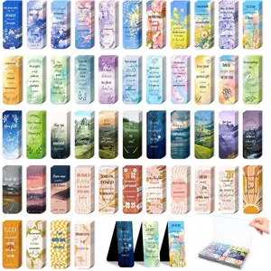 48 count  Verse  Bookmarks - Christian Scripture Inspirational Book Marks with Boxes - Religious Motivational Book Marker Prayer Page Clips for Women & Men Reading Gifts