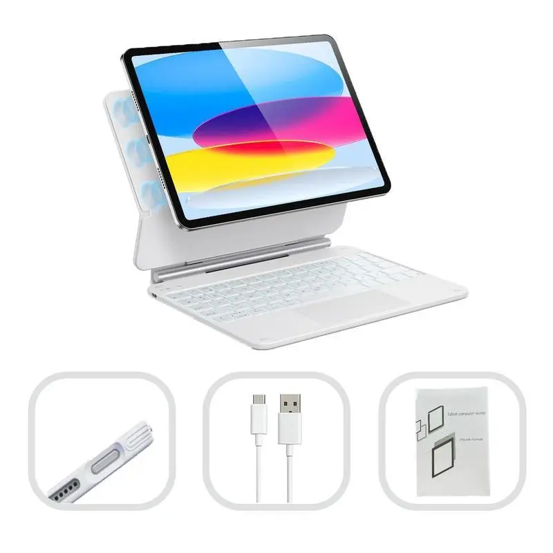 PBSEV Magnetic Levitation Floating Ultra-Thin Keyboard Case for iPad Pro&Air 11-Inch Aluminum-Alloy Hinge Soft Touch ABS Lightweight Durable PU-Leather Sleeve