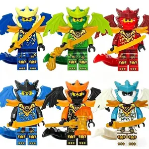 2026 new The dragon form protagonist group third-party two-color injection mold building block human toy small ornament
