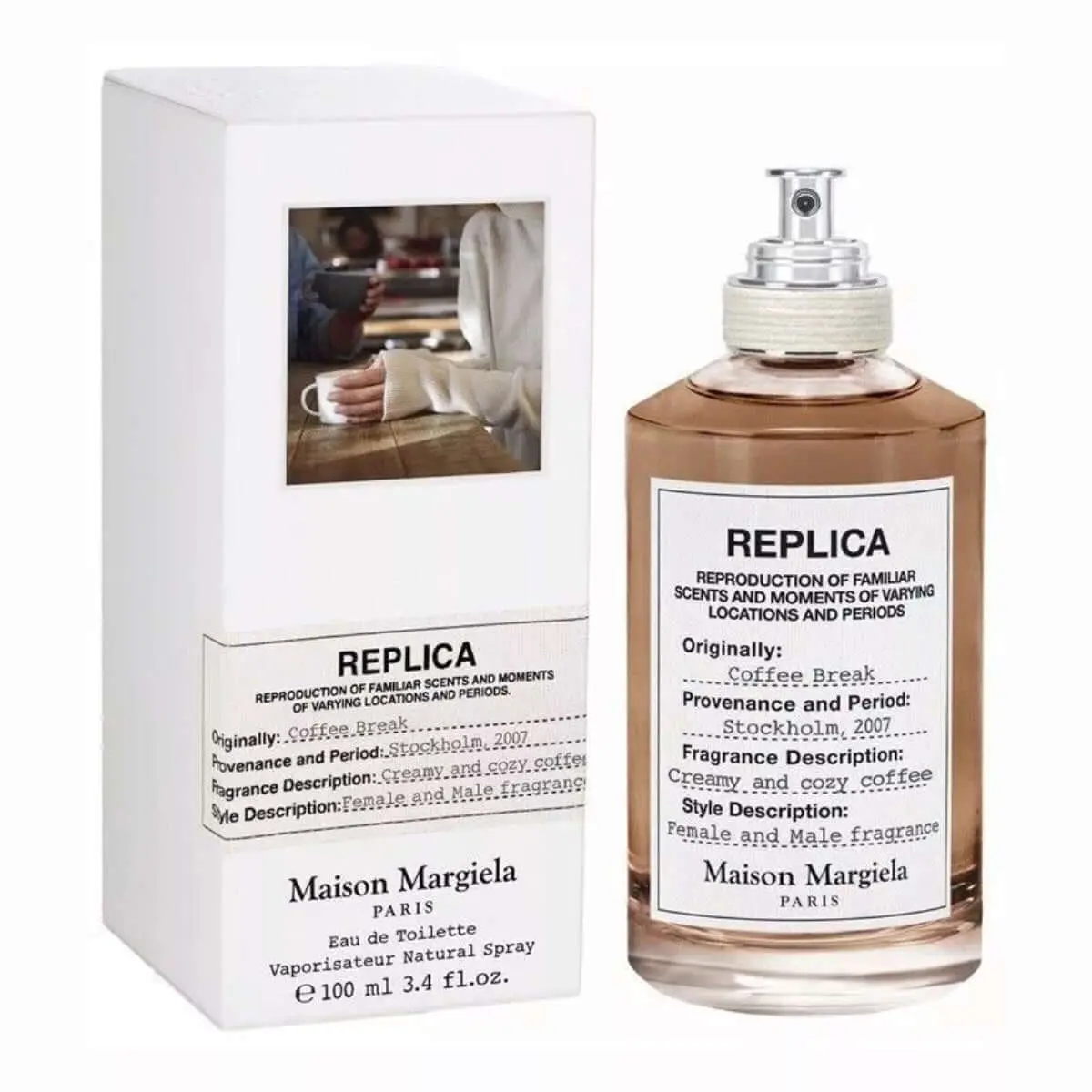 Maison Margiela Replica Coffee Break Unisex EDT Fragrance - Floral Oriental Scent with Rose & Aromatic Bergamot Notes, 3.4 fl oz, Floral Fragrances, New Box Pack, Unisex Fragrance