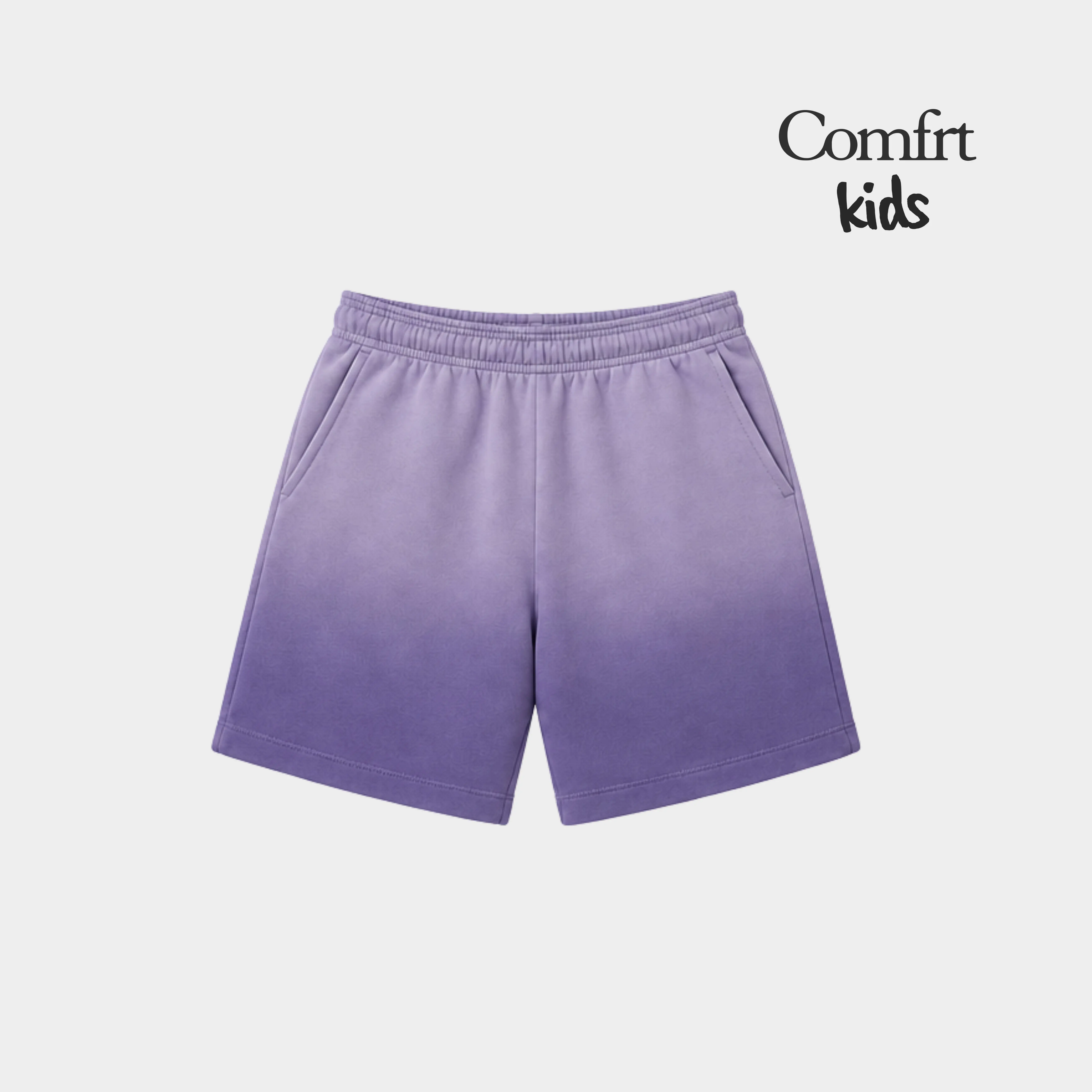 Comfrt | Sunwashed Kids Shorts | Sun Faded Garment Dyed Soft Kids Cotton Shorts