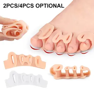 Comfortable Adjustable Five-Hole Toe Separators, Foot Care Accessories, Reusable Shoe Inserts, Hand Wash Only, 2/4pcs, Foot Care Tools