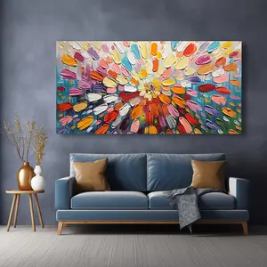 Canvas Wall Art Colorful Petal Explosion Modern Abstract Painting 1.5-inch Framed Picture Living Room Bedroom Office Home Decoration High Quality Print on Canvas